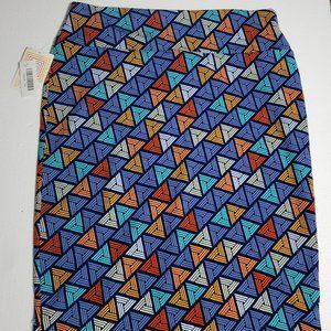 NWT LuLaRoe 2XL Cassie Skirt Multicolor Geometric Pattern